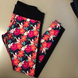 Lorna jane black floral leggings
